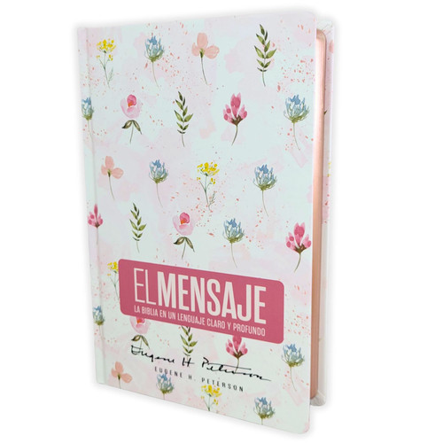 Biblia El Mensaje, tapa dura rosa floral