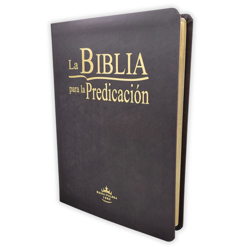 Biblia para la Predicación Letra Grande RV1960 imit piel café oscuro SIN ÍNDICE