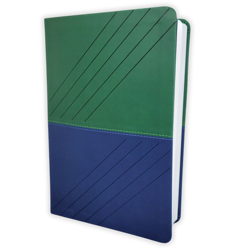 Biblia Bilingüe RV1960 y New King James Version NKJV, imit. piel, duotono, azul y verde