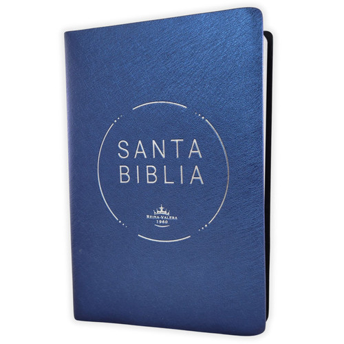 Biblia con Letra Grande 12 puntos RV1960, tapa vinilo azul con índice impreso