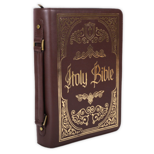 Bible Cover, Large Size, Holy Bible, ornate gold faux leather