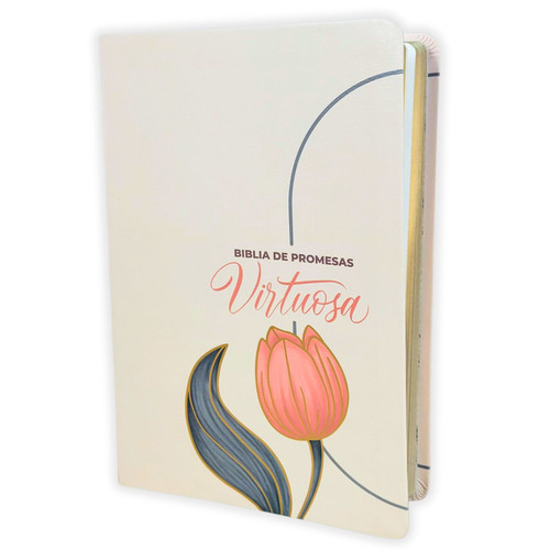 Biblia de Promesas Virtuosa Letra Gigante RV1960, imit piel crema