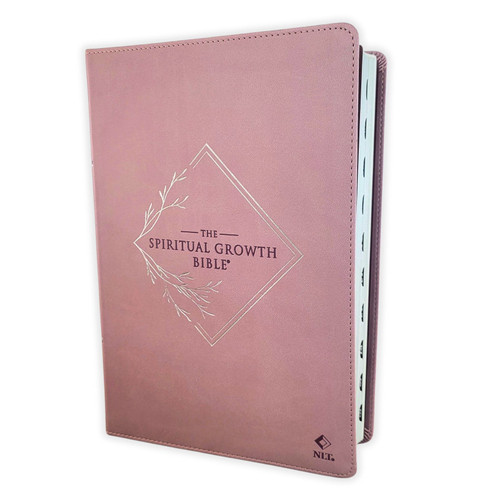 The Spiritual Growth Bible NLT: purple lavender faux leather with thumb index