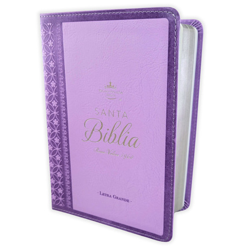 Biblia Portátil Letra Grande 12 puntos RV1960, imit piel lila clásica