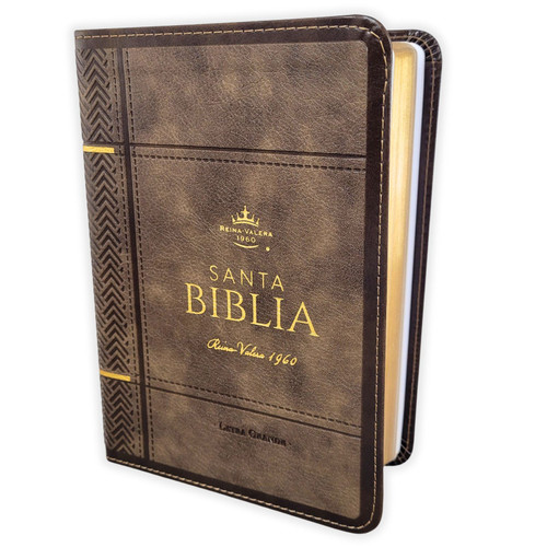Biblia Portátil Letra Grande 12 puntos RV1960, imit piel mocha clásica