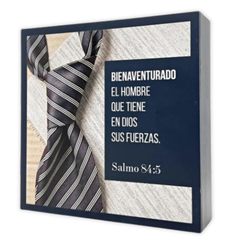 Cuadro de Sobremesa de Madera: Bienaventurado el hombre - Salmos 84:5