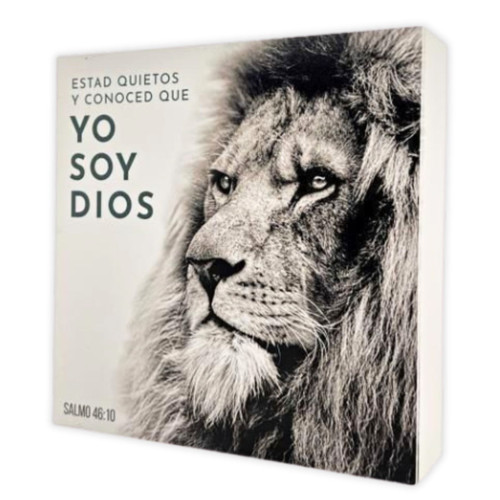 Cuadro de Sobremesa de Madera: Yo soy Dios - Salmos 46:10