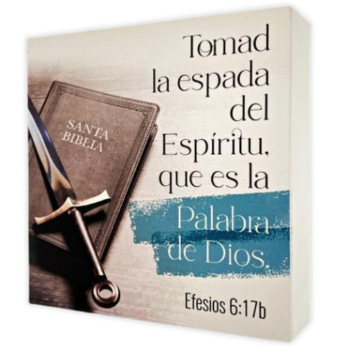 Cuadro de Sobremesa de Madera: Palabra de Dios - Efesios 6:17