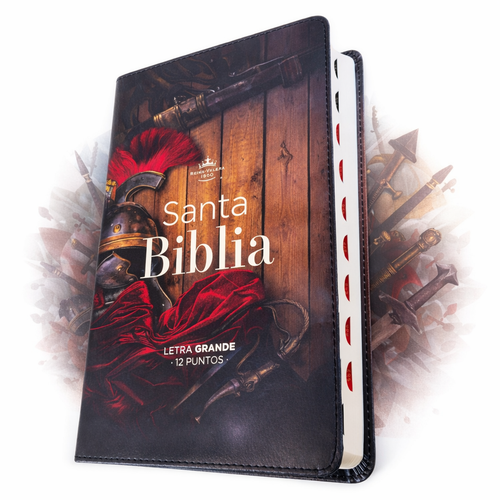 Biblia Letra Grande 12 puntos RV1960, imit piel armadura de Dios con índice - Efesios 6:11