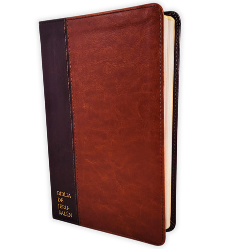 Biblia de Jerusalén Latinoamericana, imit piel café - católica