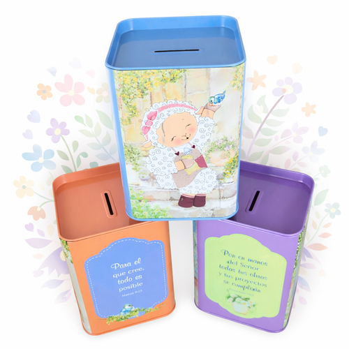 Alcancías Metálicas Isabella - paquete surtido de 6