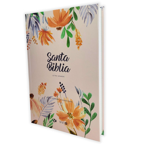 Biblia con Letra Grande NVI Revisión 2022, tapa dura rosa floral