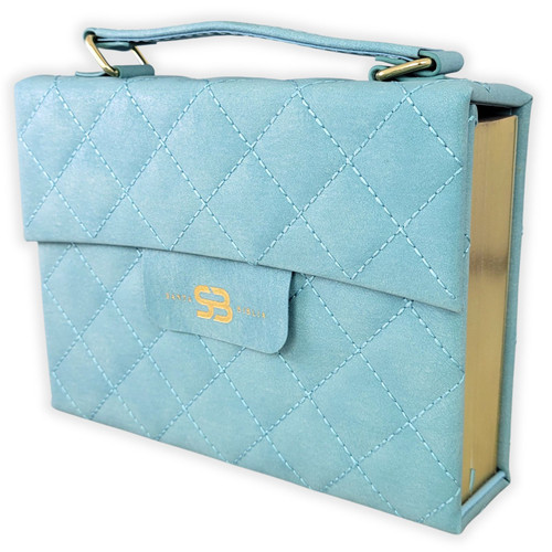 Biblia Cartera con Broche Magnético y Asa de Mano RV1960, imit piel gris azulado