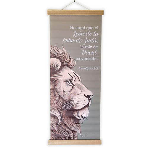 Pergamino Grande Impreso en Cuero Sintético: León de la tribu de Judá - Apocalipsis 5:5