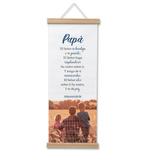 Pergamino Grande Impreso en Cuero Sintético: Papá - Números 6:24-26