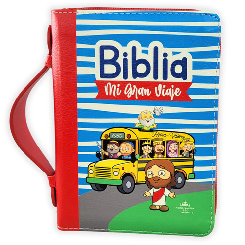 Biblia Mi Gran Viaje de Bolsillo con Cierre RV1960, imit piel autobús con asa de mano