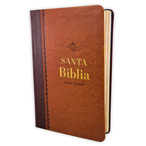 Biblia de Letra Grande Manual 11 puntos RV1960, imit piel café