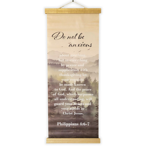 Large Biblical Scroll Printed on Synthetic Leather: Do not be anxious - Philippians 4:6-7