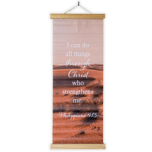 Large Biblical Scroll Printed on Synthetic Leather: I can do all things - Philippians 4:13