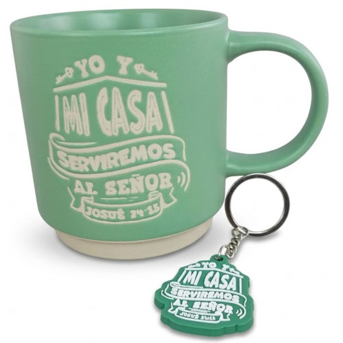 Pack Taza y Llavero: Yo y mi casa - Josué 24:15