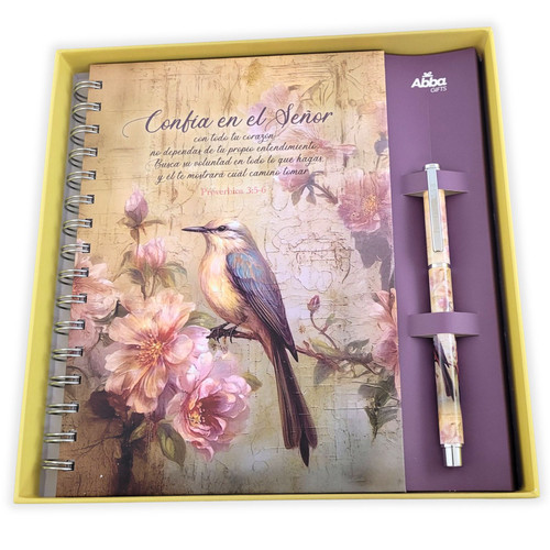 Libreta con Bolígrafo: Confía en el Señor - Proverbios 3:5-6
