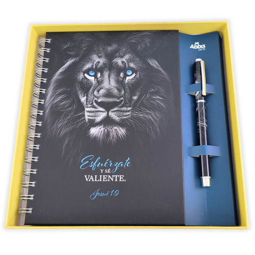 Libreta con Bolígrafo: Esfuérzate y sé valiente - Josué 1:9