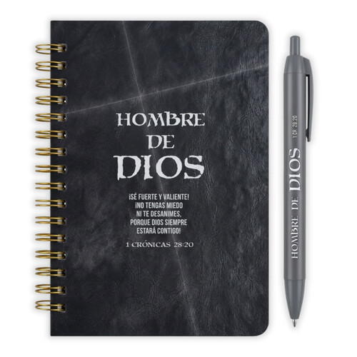 Libreta y Bolígrafo: Hombre de Dios - 1 Crónicas 28:20