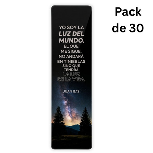 Pack de 30 Separadores de Página Transparentes: Yo soy la luz - Juan 8:12