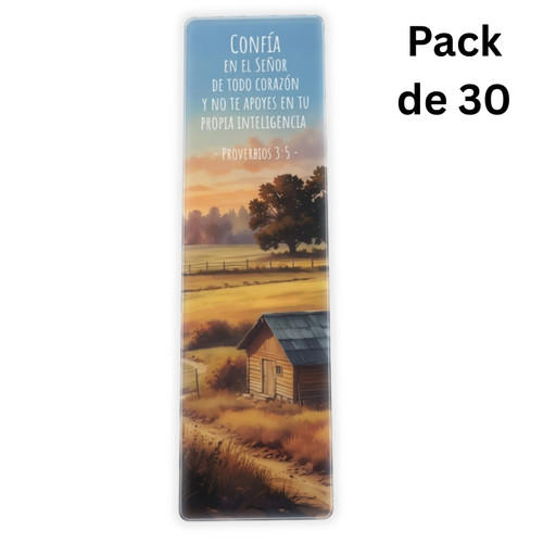 Pack de 30 Separadores de Página Transparentes: Confía en el Señor - Proverbios 3:5
