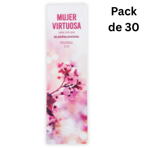 Pack de 30 Separadores de Página Transparentes: Mujer virtuosa - Proverbios 31:10