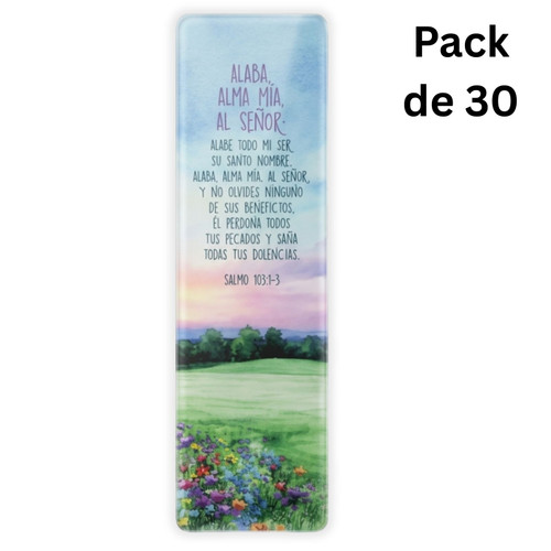 Pack de 30 Separadores de Página Transparentes: Alaba alma mía - Salmos 103:1-3