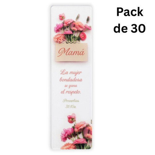 Pack de 30 Separadores de Página Transparentes: Mamá - Proverbios 11:16