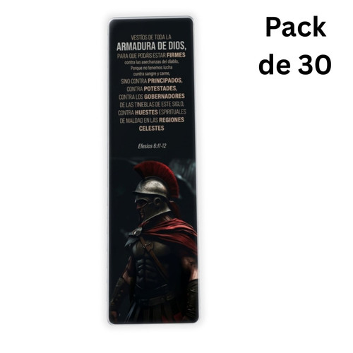 Pack de 30 Separadores de Página Transparentes: Armadura de Dios - Efesios 6:11-12
