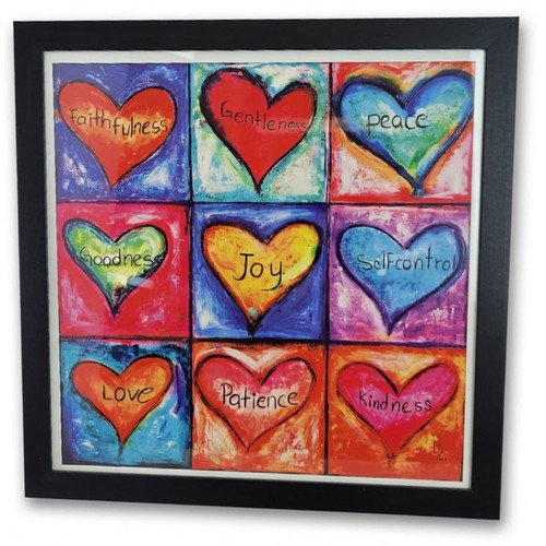 Framed Interactive Wall Art with Stand Support: The fruits of the Spirit - Galatians 5:22-23