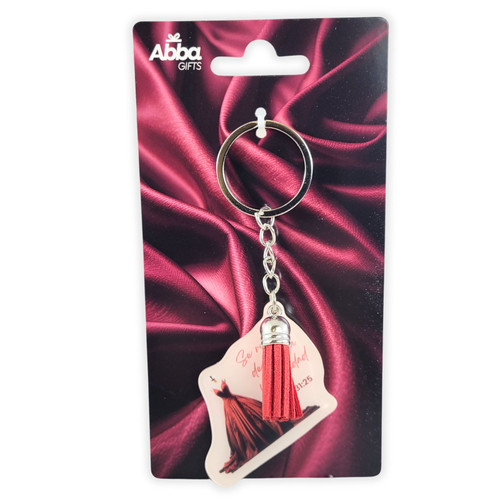 Llavero Acrílico con Borla: Se reviste de fuerza - Proverbios 31:25