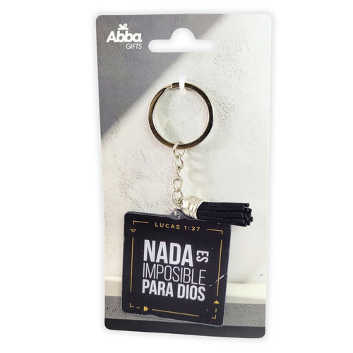 Llavero Acrílico con Borla: Nada es imposible - Lucas 1:37