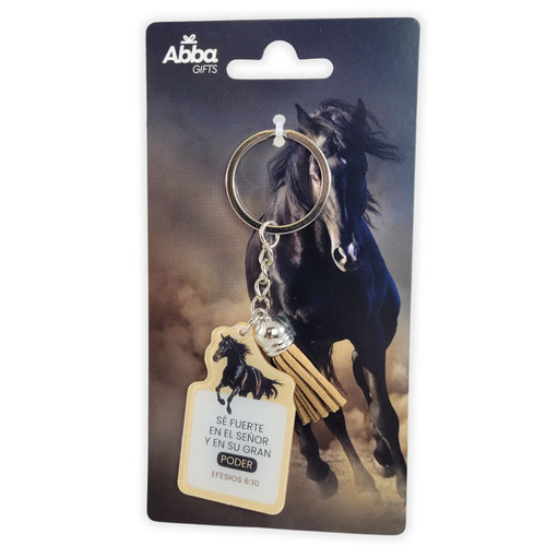 Llavero Acrílico con Borla: Sé fuerte en el Señor - Efesios 6:10