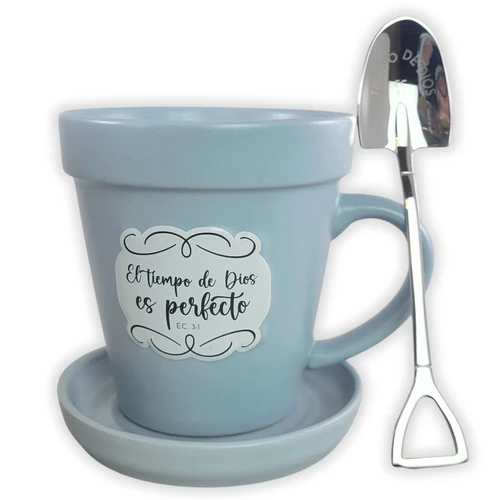 Set de Taza, Posavasos, y Cuchara: El tiempo de Dios - Eclesiastés 3:1
