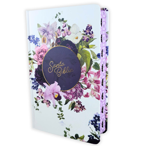 Biblia con Letra Gigante e Imágenes de la Tierra Santa RV1960, imit piel lila con índice y canto floral