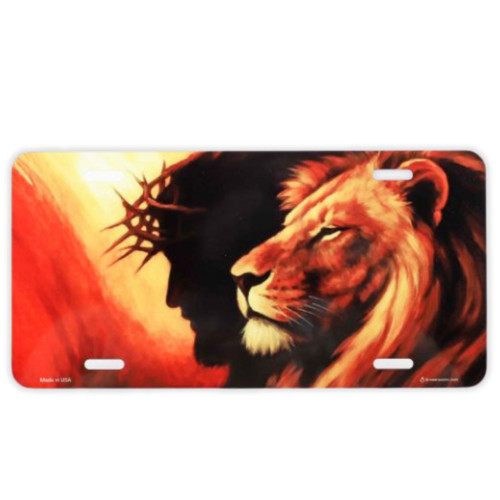 Placa Metálica para Automóvil: Jesus and the lion