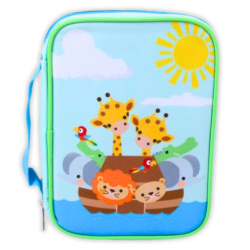 Bible Cover, Noah’s Ark, blue and green canvas