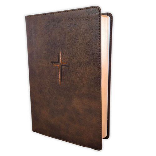 Biblia con Letra Grande Manual RV1960, edición especial imit piel café tierra