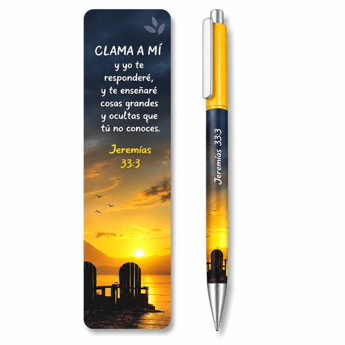 Pack de Separador con Bolígrafo: Clama a mí - Jeremías 33:3