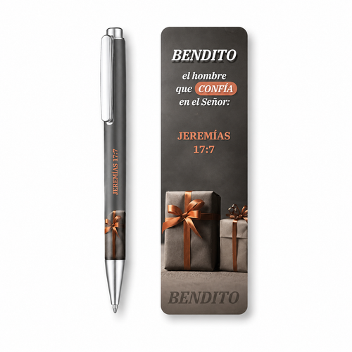 Pack de Separador con Bolígrafo: Bendito el hombre - Jeremías 17:7