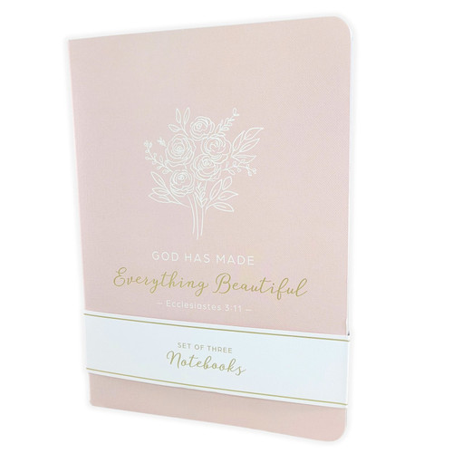 Set of 3 Notebooks: Everything beautiful, taupe floral