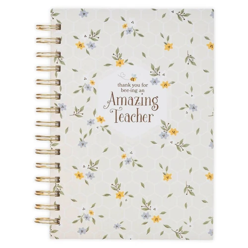 Spiral Journal: Amazing teacher, blossom and bees hardcover