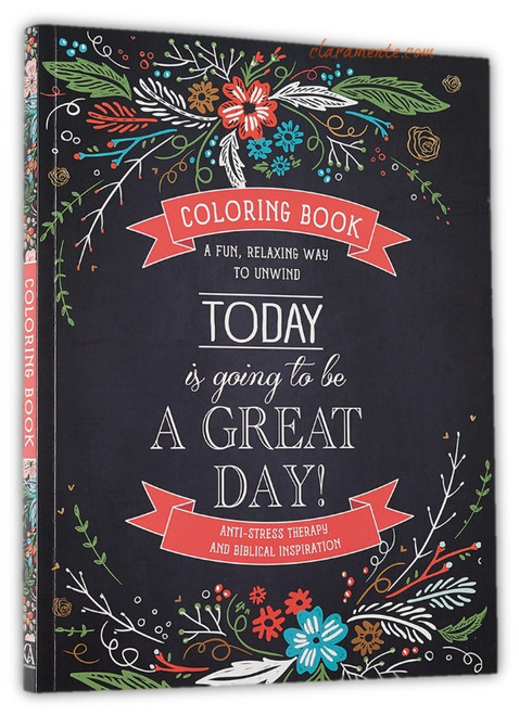 Coloring Book for Adults, Today is Going To Be a Great Day, Inspirational