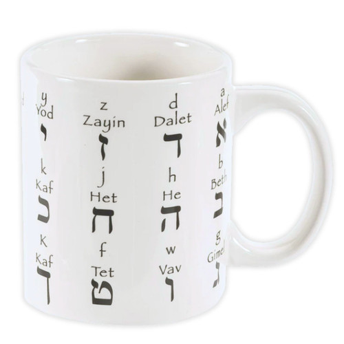 Taza de Cerámica, El Alfabeto en hebreo
