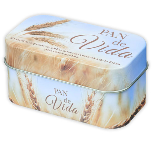 Pan de Vida, 101 tarjetas impresas con versículos de la Biblia para nutrir su alma, caja metálica