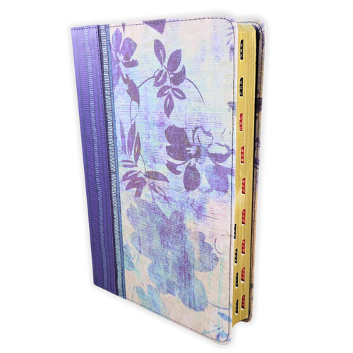 Biblia de Estudio para Mujeres RV1960, imit. piel, morado floral, con índice